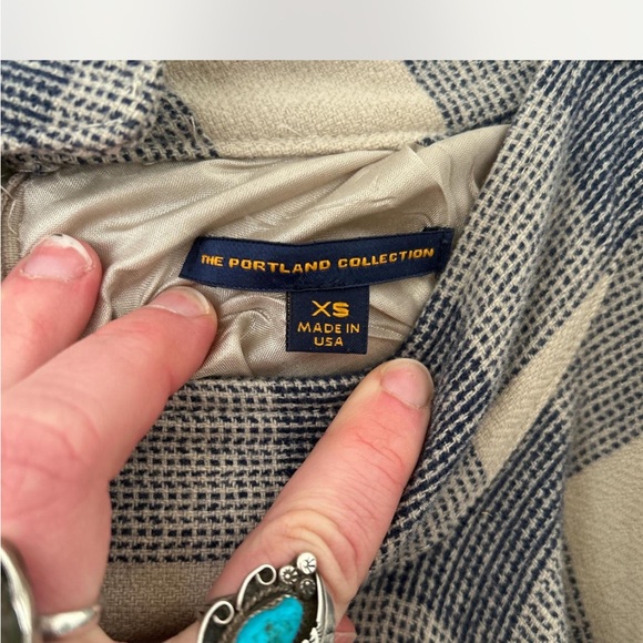 Asymmetrical Pendleton plaid Midi Skirt in Beige and Gray - Picture 4 of 5